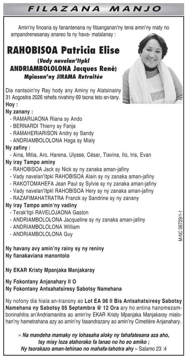 Nécrologie du 02 septembre 2026